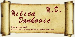 Milica Danković vizit kartica
